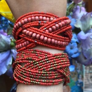 Coral Stone Bangles